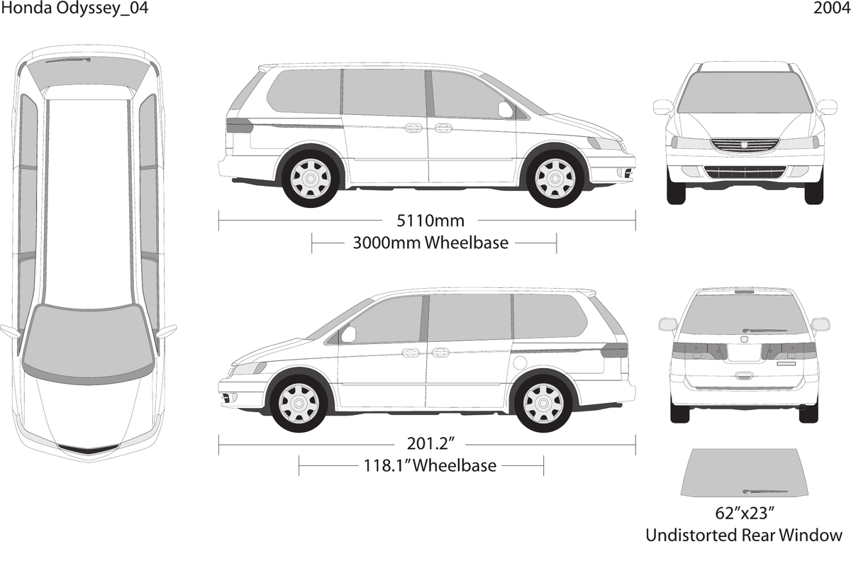 2004 Honda Odyssey vector wrap template, Design-Ready PDF - GravBase