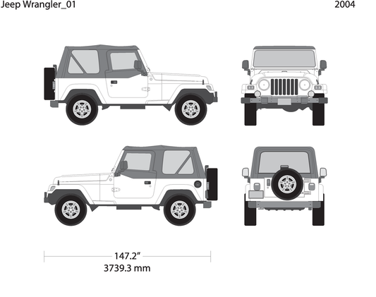 2004 Jeep Wrangler V01 Vehicle Wrap Template