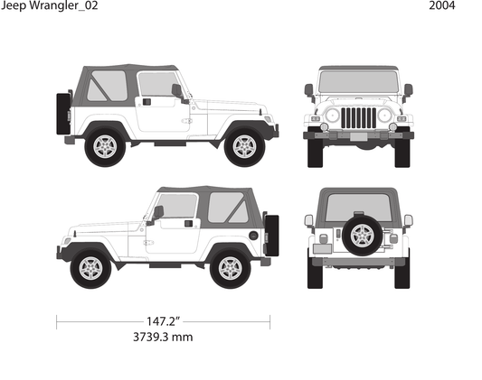 2004 Jeep Wrangler vector wrap template V02, Design-Ready PDF - GravBase