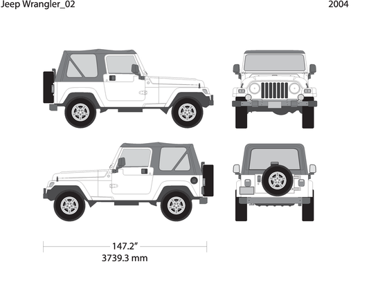 2004 Jeep Wrangler V02 Vehicle Wrap Template