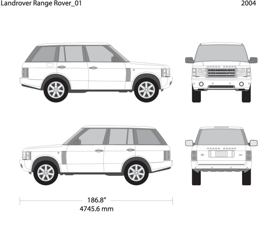 2004 Land Rover Range Rover V01 Vehicle Wrap Template