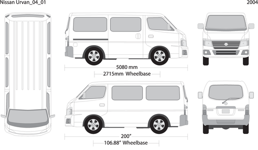 2004 Nissan Urvan V01 Vehicle Wrap Template
