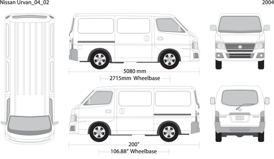 2004 Nissan Urvan V02 Vehicle Wrap Template
