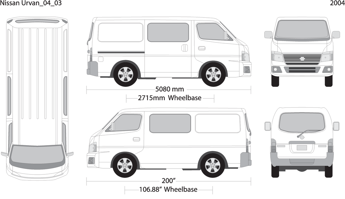 2004 Nissan Urvan V03 Vehicle Wrap Template