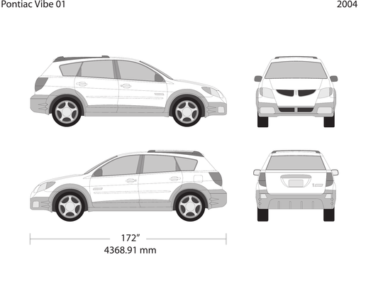 2004 Pontiac Vibe vector wrap template V01, Design-Ready PDF - GravBase