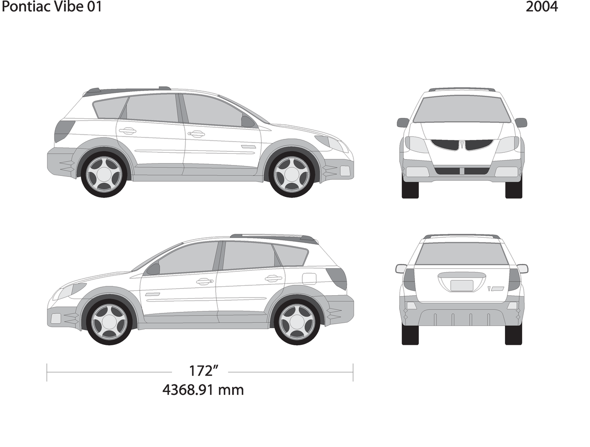 2004 Pontiac Vibe V01 Vehicle Wrap Template