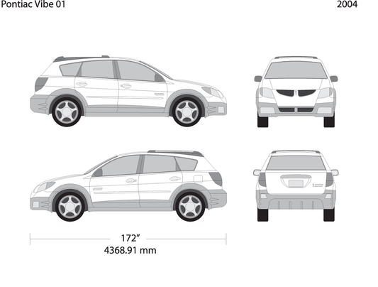 2004 Pontiac Vibe V01 Vehicle Wrap Template