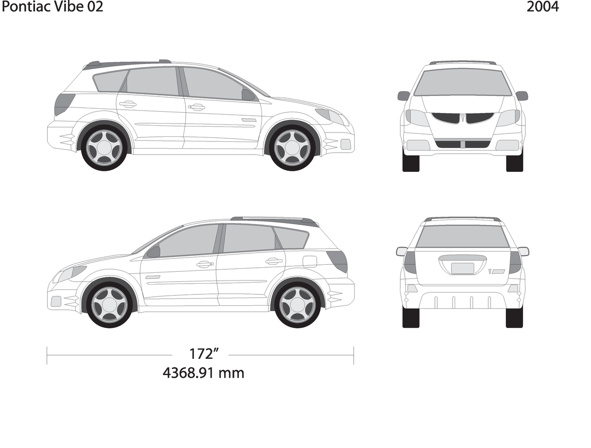 2004 Pontiac Vibe V02 Vehicle Wrap Template