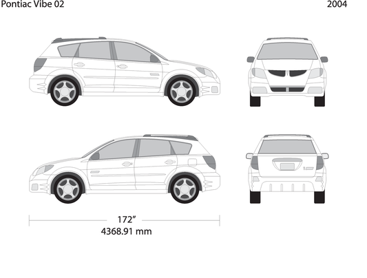 2004 Pontiac Vibe V02 Vehicle Wrap Template