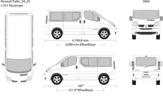 2004 Renault Trafic Vector Wrap Template - GravBase