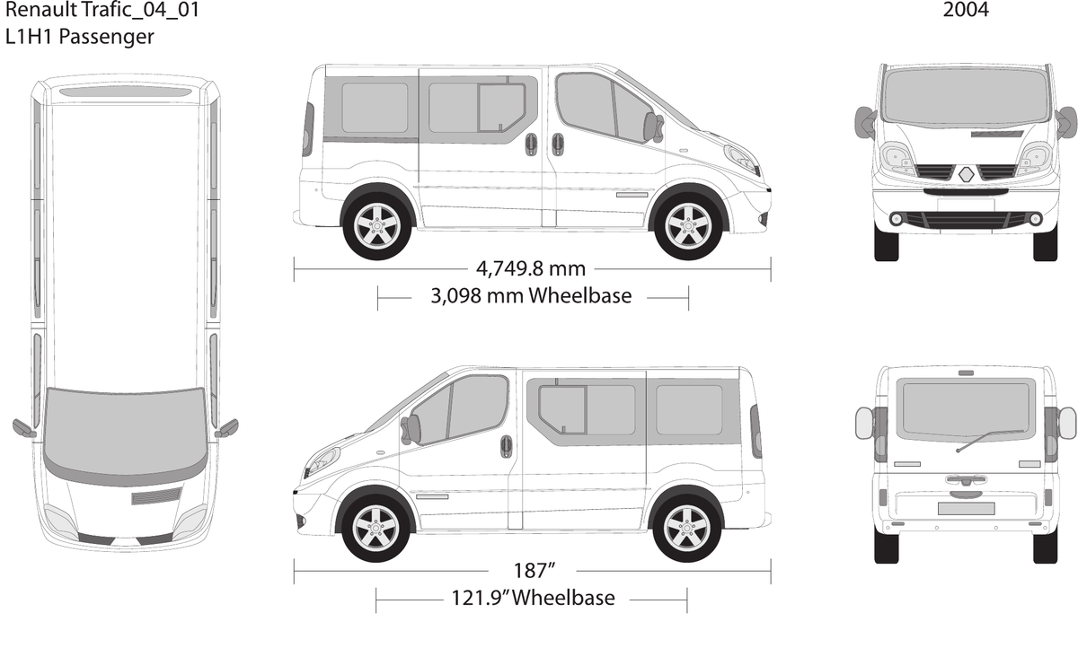 2004 Renault Trafic Vector Wrap Template - GravBase