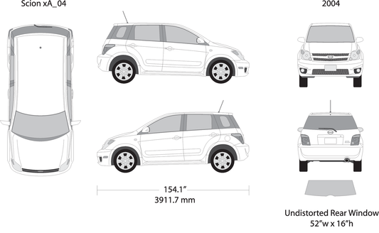 2004 Scion Xa V04 Vehicle Wrap Template
