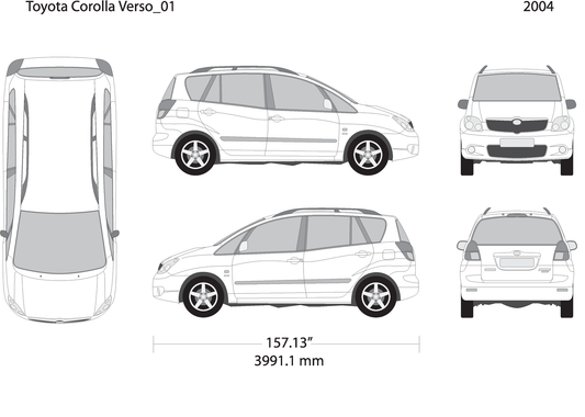 2004 Toyota Corolla Verso V01 Vehicle Wrap Template