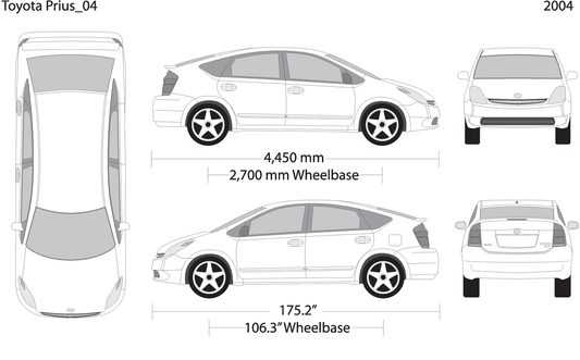 2004 Toyota Prius V04 Vehicle Wrap Template