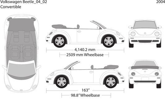 2004 Volkswagen Beetle Vector Wrap Template - GravBase