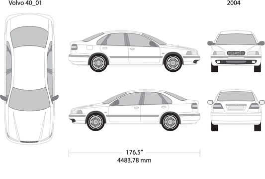 2004 Volvo Volvo 40 V01 Vehicle Wrap Template