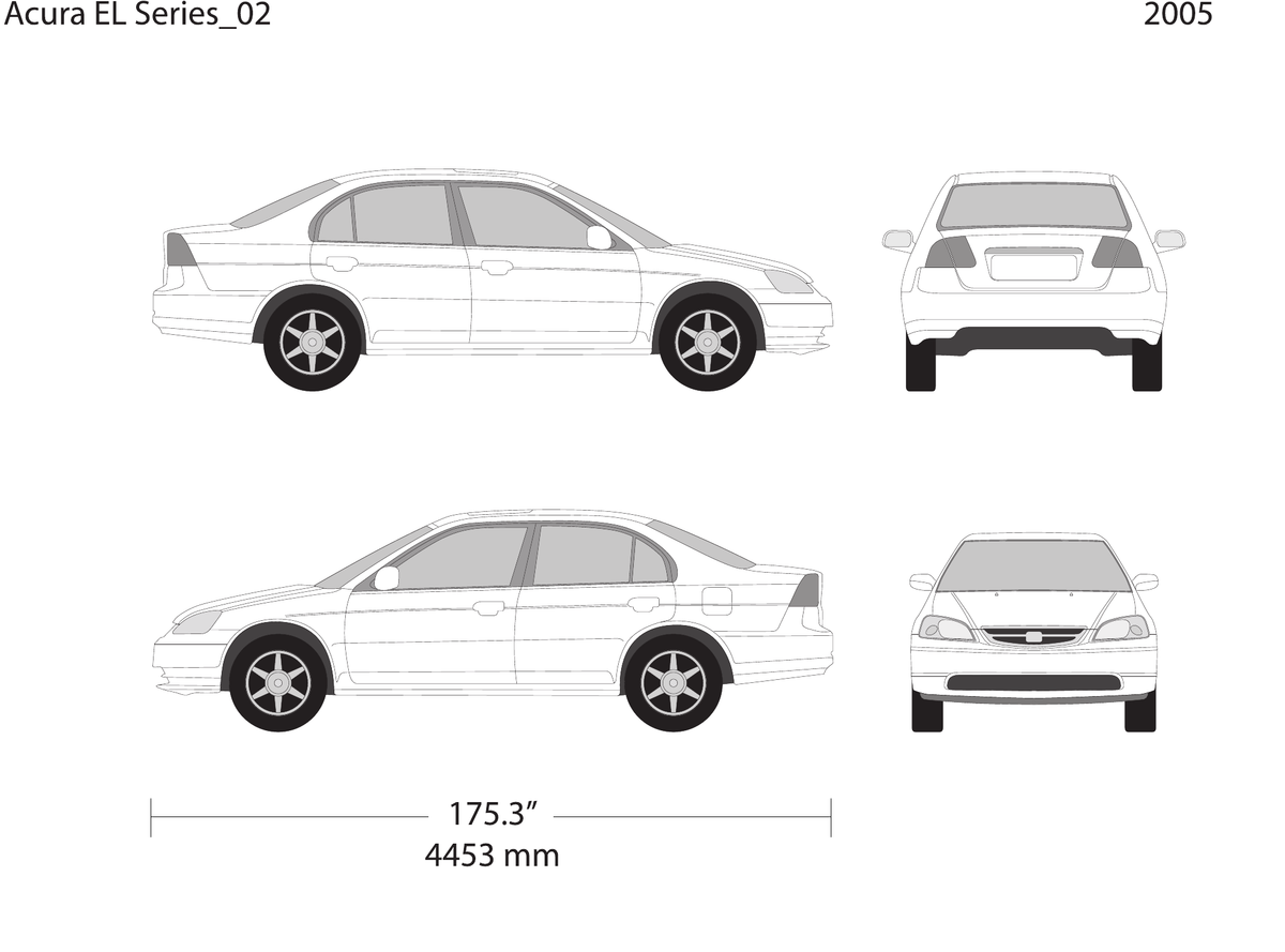 2005 Acura EL Vector Wrap Template - GravBase
