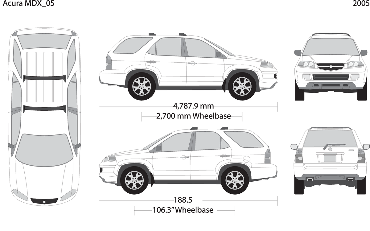 2005 Acura Mdx V05 Vehicle Wrap Template