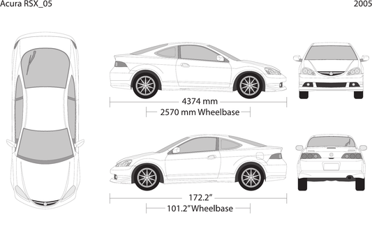 2005 Acura RSX vector wrap template, Design-Ready PDF - GravBase