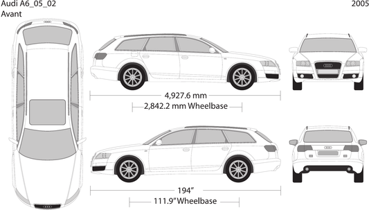 2005 Audi A6 vector wrap template, Design-Ready PDF - GravBase