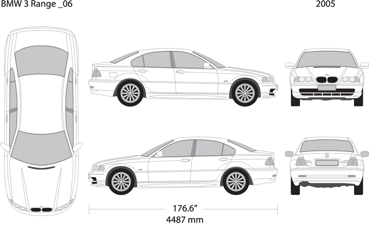 2005 Bmw 3 V06 Vehicle Wrap Template