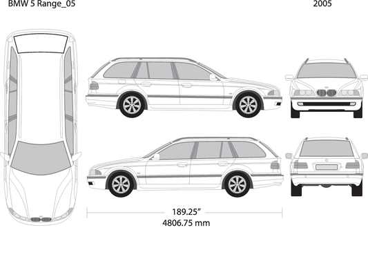 2005 Bmw 5 V05 Vehicle Wrap Template