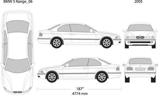 2005 Bmw 5 V06 Vehicle Wrap Template