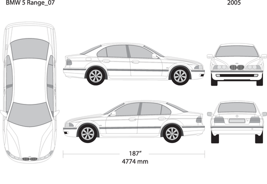 2005 Bmw 5 V07 Vehicle Wrap Template