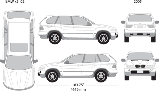 2005 Bmw X5 V01 Vehicle Wrap Template