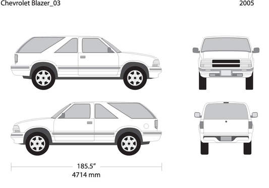 2005 Chevy Blazer V03 Vehicle Wrap Template