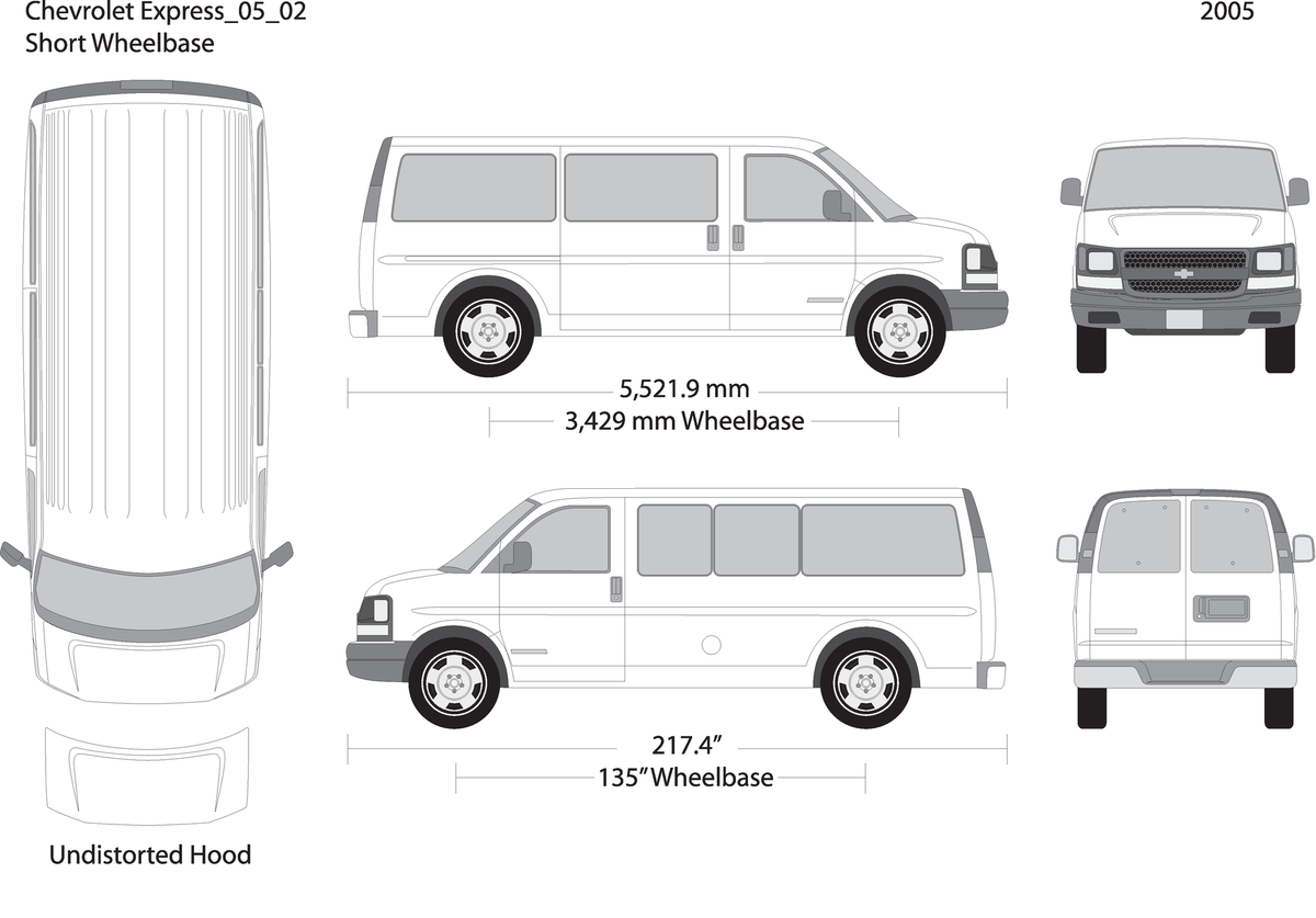 2005 Chevy Express V02 Vehicle Wrap Template