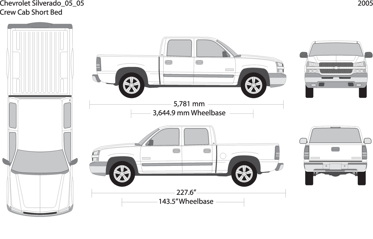 2005 Chevy Silverado 1500 V05 Vehicle Wrap Template