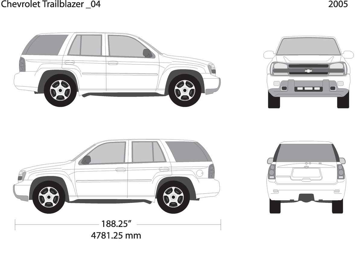 2005 Chevy Trailblazer V04 Vehicle Wrap Template