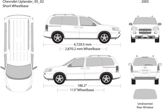 2005 Chevy Uplander vector wrap template V02, Design-Ready PDF - GravBase
