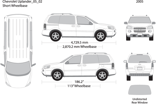2005 Chevy Uplander V02 Vehicle Wrap Template