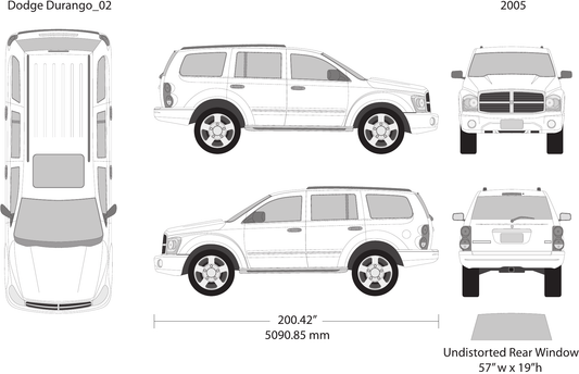 2005 Dodge Durango free vector vehicle wrap template - GravBase