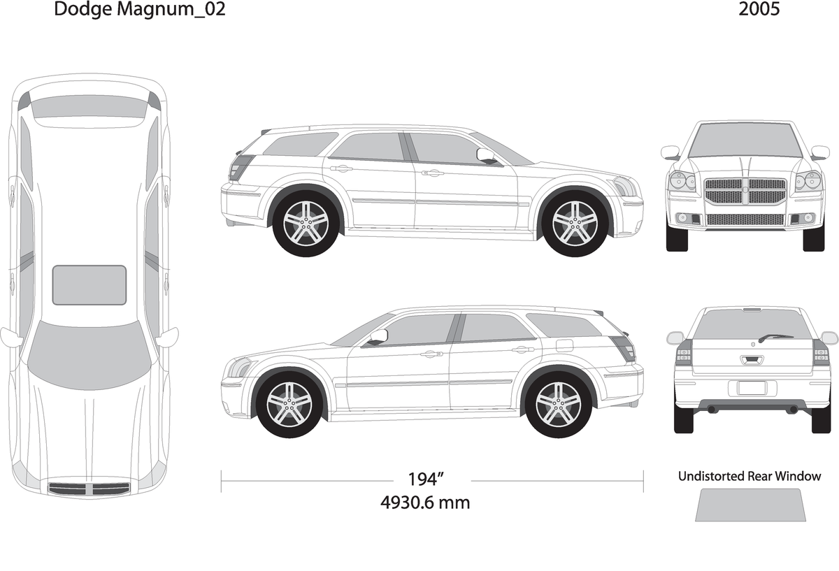 2005 Dodge Magnum V02 Vehicle Wrap Template