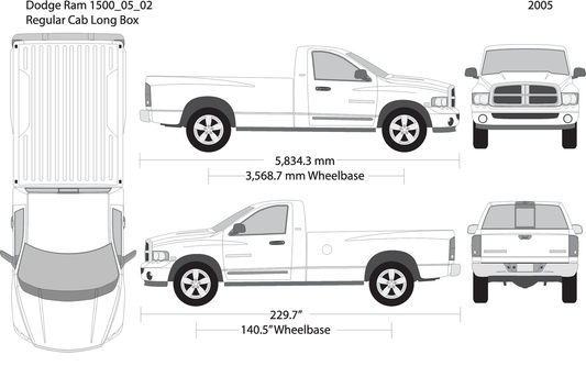 2005 Dodge Ram 1500 V02 Vehicle Wrap Template