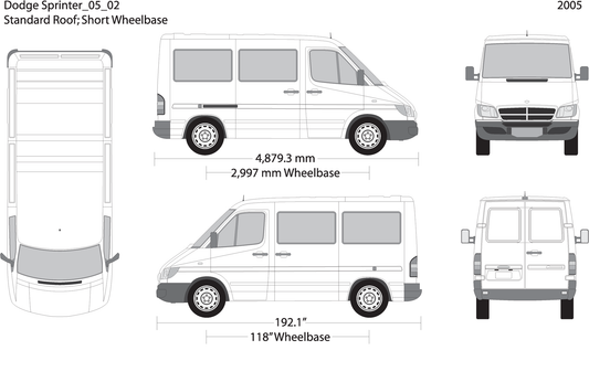 2005 Dodge Sprinter V02 Vehicle Wrap Template