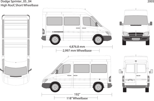 2005 Dodge Sprinter vector wrap template V04, Design-Ready PDF - GravBase