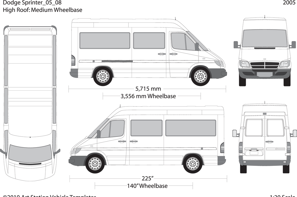 2005 Dodge Sprinter V08 Vehicle Wrap Template