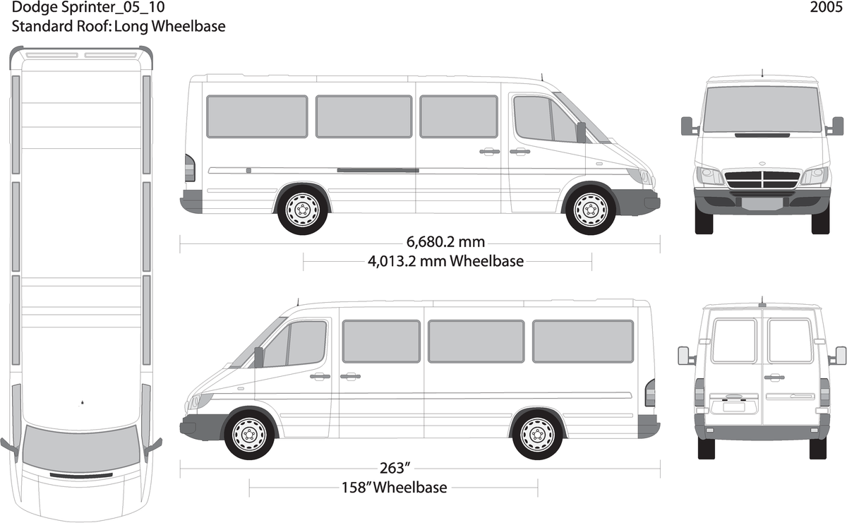 2005 Dodge Sprinter V10 Vehicle Wrap Template