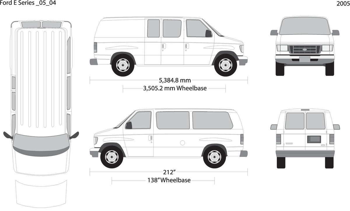 2005 Ford E Series V04 Vehicle Wrap Template