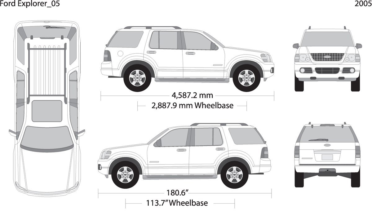 2005 Ford Explorer V05 Vehicle Wrap Template