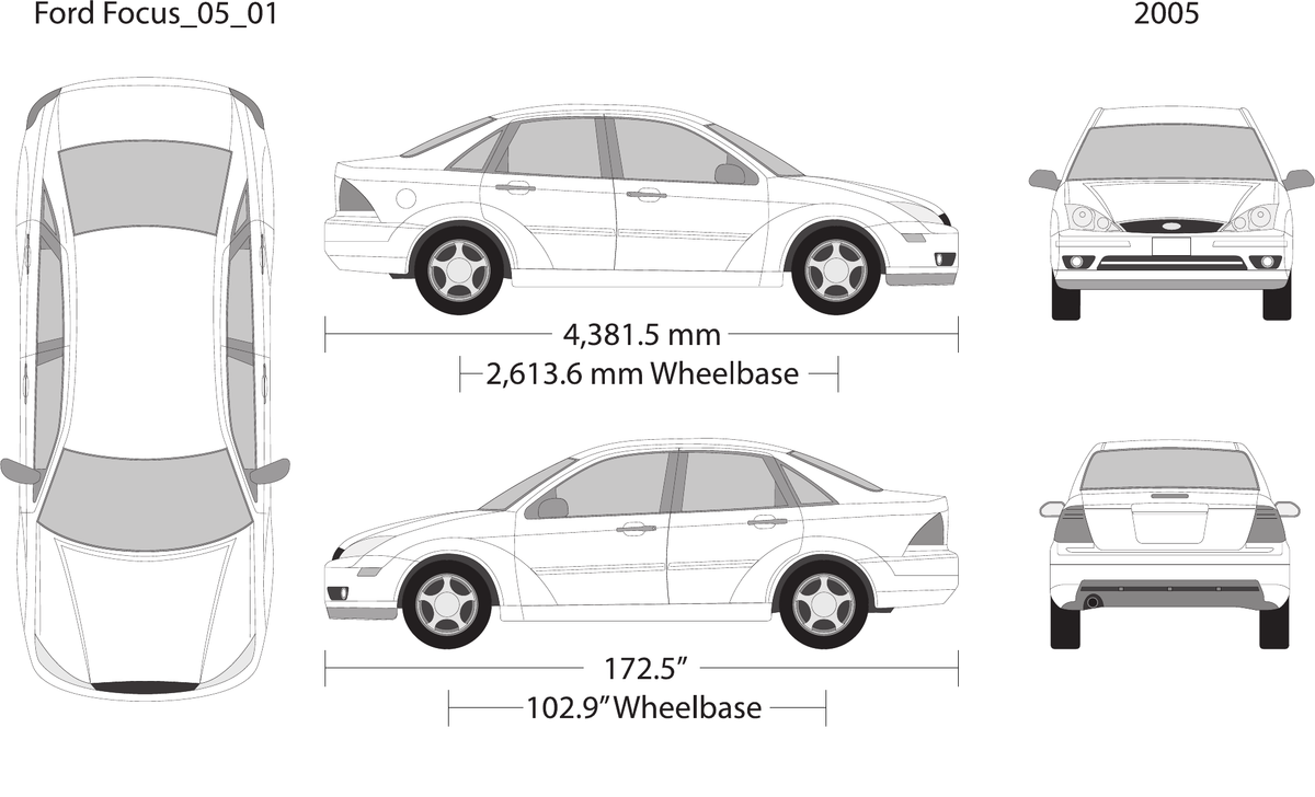 2005 Ford Focus vector wrap template V01, Design-Ready PDF - GravBase