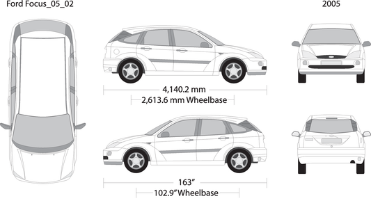 2005 Ford Focus V02 Vehicle Wrap Template