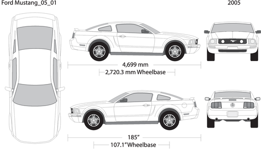 2005 Ford Mustang V01 Vehicle Wrap Template