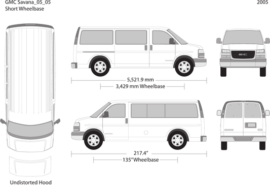 2005 GMC Savana Vector Wrap Template - GravBase