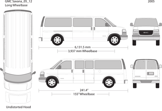 2005 GMC Savana Vector Wrap Template - GravBase
