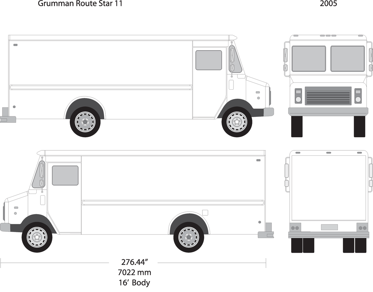 2005 Grumman V11 Vehicle Wrap Template